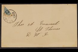 1903 BISECT ON FIRST DAY COVER 1896-1902 4c Pale Blue And Yellow-brown, Perf 12½, BISECTED ON COVER, Facit 16i, Tied By  - Danish West Indies