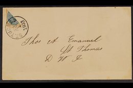 1903 BISECT ON FIRST DAY COVER 1896-1902 4c Pale Blue And Yellow-brown, Perf 12½, BISECTED ON COVER, Facit 16i, Tied By  - Dänisch-Westindien