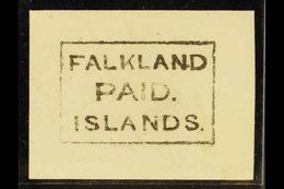 1869-76 "Falkland Islands Paid" Frank On Small Piece, SG FR1, Fine. For More Images, Please Visit Http://www.sandafayre. - Falkland