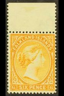 1891-1902 6d Orange-yellow With Watermark Reversed, SG 33x, Very Fine Mint Upper Marginal Example. For More Images, Plea - Islas Malvinas