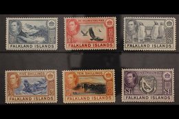 1938-50 NHM HIGH VALUES SET. KGVI Definitive Top Values, 1s To £1, SG 158/63, Never Hinged Mint. (6 Stamps) For More Ima - Falkland Islands