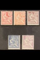 1902 Mouchon Redrawn Complete Set (Yvert 124/28, SG 309/13), Never Hinged Mint, Very Fresh & Scarce. (5 Stamps) For More - Altri & Non Classificati