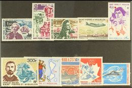 ST-PIERRE ET MIQUELON 1973-76 COMPLETE NHM AIR POST COLLECTION Presented On A Stock Card, Yv 54/62, Never Hinged Mint. L - Sonstige & Ohne Zuordnung