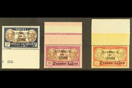 WALLIS ET FUTUNA 1941 "France Libre" Overprinted High Values, 5f To 20f, Yv 122/24, Never Hinged Mint. (3 Stamps) For Mo - Autres & Non Classés