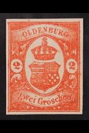 OLDENBERG 1861 2g Red SPERATI FORGERY (reproduction C) Unused With 4 Margins. Sperati Handstamp On Reverse. For More Ima - Altri & Non Classificati