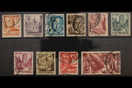 FRENCH ZONE WURTTEMBERG 1948-49 Pictorials Complete Set (Michel 28/37, SG FW28/37), Very Fine Cds Used, Fresh. (10 Stamp - Other & Unclassified