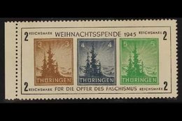 RUSSIAN ZONE THURINGIA 1945 Christmas Anti-fascism Type III Miniature Sheet (Michel Block 1xa, SG MSRF9), Very Fine Mint - Altri & Non Classificati