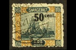 1921 (Apr-May) 50c On 1m25c Green And Brown Perf 10½, SG 78a (Michel 78B), Very Fine Used, Cat £200 For More Images, Ple - Other & Unclassified