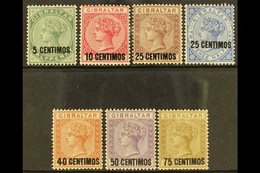 1889 Spanish Currency Surcharge Set Complete, 25c With Short Foot To "5" SG 15/21, Good To Fine Mint (7 Stamps). For Mor - Gibilterra