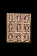 1881 ½d Deep Mauve, Block Of Nine With Large Printing Flaw On Top Right Stamp, SG 21, Good To Fine Mint. For More Images - Granada (...-1974)