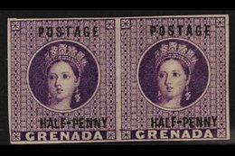 1881 ½d Deep Mauve Wmk Large Star IMPERF PAIR, SG 21a, Superb Unused No Gum, Four Margins, Very Fresh & Attractive. (2 S - Granada (...-1974)