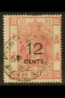 POSTAL FISCAL 12c On $10 Rose Carmine, CC Wmk, SG F7, Good Cds Used With Some Light Toning To Top Perforations For More  - Andere & Zonder Classificatie