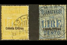 ERITREA POSTAGE DUE 1903 (Nov) 50L Yellow And 100L Blue (Sass S. 60, SG D41/42), Fine Used. (2 Stamps) For More Images,  - Sonstige & Ohne Zuordnung