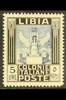 LIBYA 1940 5L Blue & Black Pictorial Perf 14 (Sassone 163, SG 60), Superb Never Hinged Mint, Very Fine Centring, Very Fr - Autres & Non Classés
