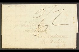 1822 FLEURON ON ENTIRE TO SCOTLAND "PR PACKET ST ANN" (Feb) Lengthy Letter Showing Clear But Feint Cancel. Glasgow Arriv - Jamaica (...-1961)