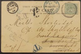 1903 (Dec 31) Redirected Picture Postcard Of 'Market Women' Addressed To England, Bearing ½d QV Stamp Tied By "Port Roya - Jamaica (...-1961)