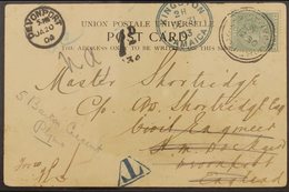 1903 (Dec 31) Redirected Picture Postcard Of 'Market Women' Addressed To England, Bearing ½d QV Stamp Tied By "Port Roya - Giamaica (...-1961)