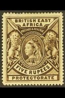 BRITISH EAST AFRICA 1897 5r Deep Sepia, SG 96, Mint , Some Thinning At Top. For More Images, Please Visit Http://www.san - Vide