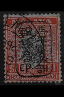GENERAL ISSUES NEGRI SEMBILAN $1 Black & Red On Blue Framed Overprint In Black, SG J174, Fine Used, Tiny Thin, Fresh & S - Other & Unclassified
