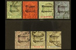 1903-05 Overprints On Gibraltar Complete Set, SG 17/23, Used, The 20c With Crease But All Others Fine Incl The 50c, 1p,  - Other & Unclassified