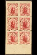 1902 Universal Postage 1d Carmine BOOKLET PANE OF SIX, SG 303b, Fine Mint, 4 Stamps Never Hinged. For More Images, Pleas - Other & Unclassified