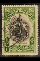 1931 $1 Black And Yellow- Green Anniversary, SG 300, Fine Cds Used. For More Images, Please Visit Http://www.sandafayre. - North Borneo (...-1963)