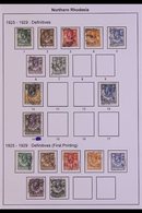 1925-1953 COLLECTION On Leaves, Includes 1925-29 Vals To 3s & 5s Used, 1935 Jubilee Set Mint, 1938-52 Used Set To 5s, Pl - Nordrhodesien (...-1963)