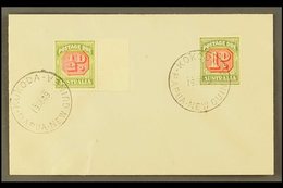 1949 (Sept) Pretty Little Unaddressed Envelope, Bearing Australia ½d And 1d Postage Due Stamps, Each Tied By Crisp KUDOD - Papua New Guinea