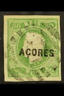 AZORES 1868-70 50r Green Imperf With 4 Large Margins, SG 4, Very Fine Used For More Images, Please Visit Http://www.sand - Autres & Non Classés