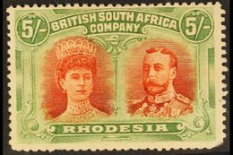 1910-13 5s Crimson & Yellow Green "Double - Head", SG 160a, Mint, Lightly Hinged With Minor Perf Damage. Cat £300 For Mo - Andere & Zonder Classificatie