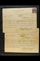 1913 PROSPECTING LICENCE Two Licences, Consecutive Numbers, Issued To Wick Lambert Burke On 13th March 1913, One With 19 - Altri & Non Classificati