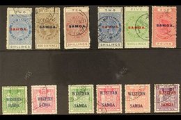 POSTAL FISCAL 1914-55 USED ASSEMBLY That Includes 1914-24 2s Blue (SG 122), 2s6d Grey Brown (SG 123), 10s Maroon (SG 125 - Samoa (Staat)