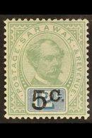 1889 5c On 12c Green And Blue (thick Overprint With Stop After "C"), SG 26, Mint Lightly Hinged. For More Images, Please - Sarawak (...-1963)