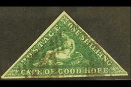 CAPE 1855-63 1s Deep, Dark Green, White Paper, SG 8b, Fine Used, Three Margins, Cat.£550. For More Images, Please Visit  - Sin Clasificación