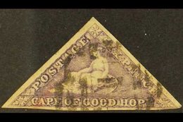 CAPE OF GOOD HOPE 1863-64 6d Bright Mauve Triangular, SG 20, Fine Used With Three Margins, Close At Lower Left. For More - Non Classés