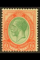 1913 £1 Green And Red, Geo V Head, SG 17, Fine Mint, Centered Low. For More Images, Please Visit Http://www.sandafayre.c - Non Classés