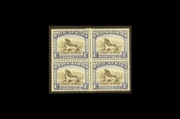 1947-54 1s Blackish Brown & Ultramarine, Issue 5, MISSING PERF HOLE At Centre Of Block Of 4, Union Handbook V4, SG 120a, - Non Classificati