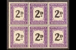 1948-49 POSTAGE DUE 2d Black And Violet, Block Of Six, Showing Thick (double) "D" In Four Positions (R15 5-6, R16 5-6),  - Ohne Zuordnung