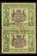 POSTMARK "BULAWAOY ITW" Relief Cancel (skeleton) With Inverted Date, Struck On 1940 ½d Golden Jubilee Pair, SG 53, Light - Southern Rhodesia (...-1964)