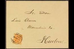 1889 TRAVELLING POST OFFICE (26th June) Cover To Huelva Bearing 15c Alphonso Tied By Zalamea TPO Octagonal Date Stamp, H - Autres & Non Classés