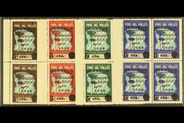 CIVIL WAR LOCALS 1936 "PINS DEL VALLES 1936" Overprints Complete Set Of Four, Galvez 604/607, As Superb Never Hinged Min - Andere & Zonder Classificatie