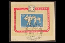 1951 LUNABA Exhibition Mini-sheet (Michel Block 14, SG MS531a), Very Fine Used On Piece, Very Fresh. For More Images, Pl - Sonstige & Ohne Zuordnung