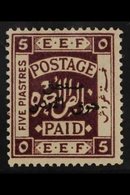 POSTAGE DUE 1925 5 Piastres Deep Purple, Perf 15 X 14, SG D164a, Never Hinged Mint For More Images, Please Visit Http:// - Jordanië