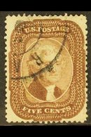1857-61 5c Brown "Jefferson", Perf 15½, Type I, Scott 29 Or SG 32, Fine Used With Good Centering, Full Perfs, And Neat C - Altri & Non Classificati