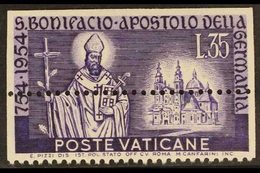 1955 35L Violet "St Boniface" IMPERF To THREE SIDES & MIS-PERFORATED Through Centre Variety, Sass 193ca, Fine Mint For M - Andere & Zonder Classificatie