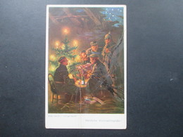 Künstlerkarte 1916 Weihachten Im Feld Stille Nacht - Heilige Nacht. Österreich Stempel Bodenbach 1 - Altri