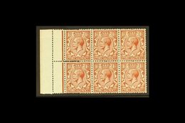 1924-26 1½d Red-brown, Wmk Block Cypher, left Margin Block Of 6 With DOUBLE PERFORATION ERROR At Left, SG 420, Horizonta - Unclassified