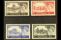 1955-8 Castle High Values, Waterlow Printings Set, SG 536/9, One Blunt Perf On £1, Otherwise Fine Never Hinged Mint (4 S - Autres & Non Classés