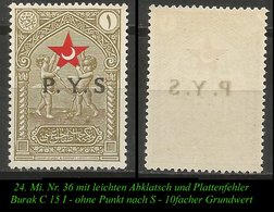 Türkei Rotes Kreuz - Mi. Nr. 36 - Abklatsch - Burak C 15 I - Ungebraucht