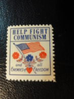 Help Fight Communism Enemies Of Freedom Political Vignette Poster Stamp Label USA - Ohne Zuordnung